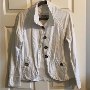 Prana white knit blazer XL